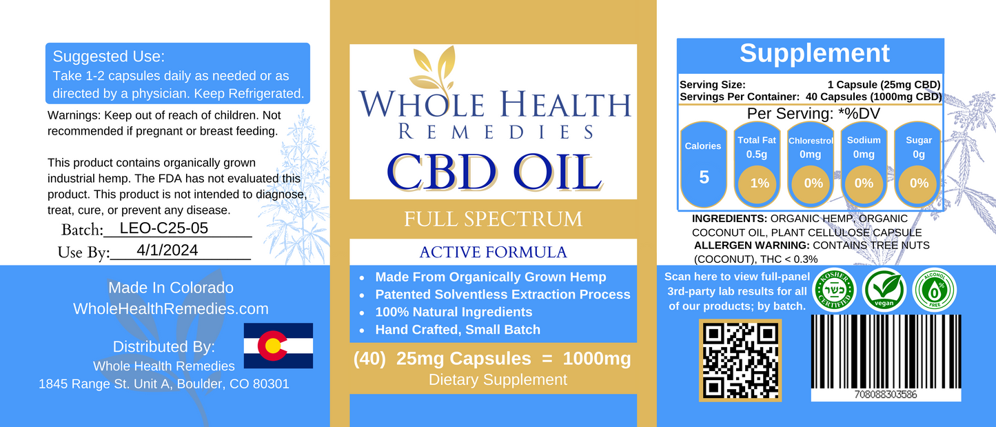 CBD – 25MG/40CNT (CAPSULES)