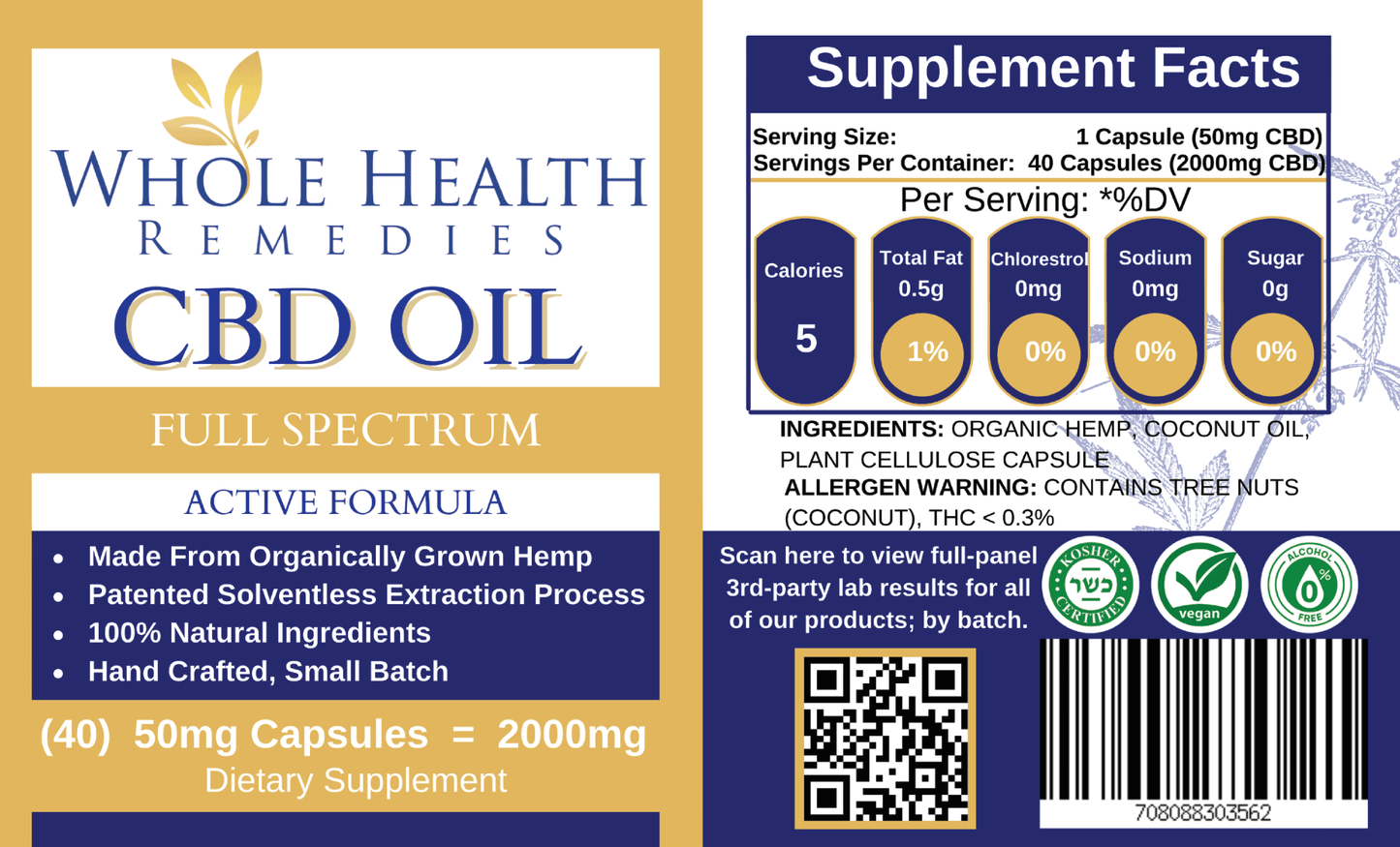 CBD – 50MG/40CNT (CAPSULES)