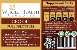 CBG – 2000MG (TINCTURE)